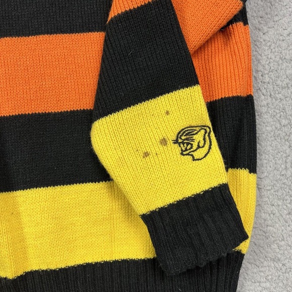 Arctic Wear Arctic Cat Vintage 80s Black Orange 1/4 Button Up Snowmobile Sweater - Picture 5 of 8